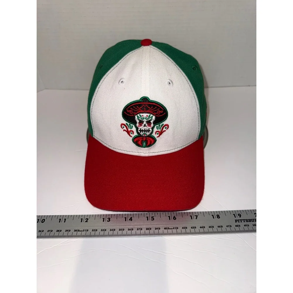 New Era 39THIRTY Mariachis de Nuevo Mexico Hat Green White Red Sugar Skull L/XL